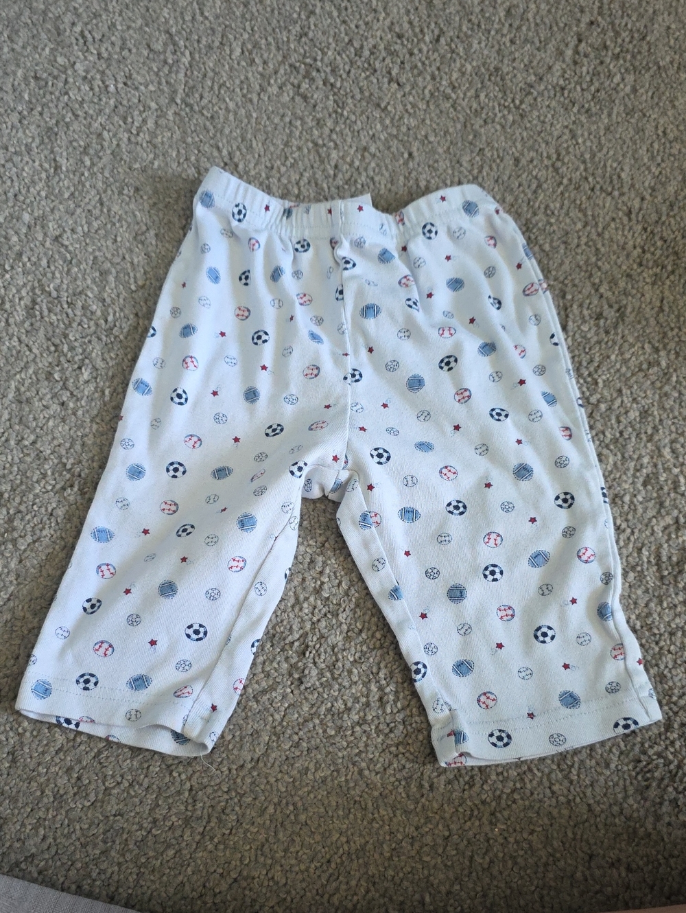 Carter's White Pajama Pants with Sports Ball Print